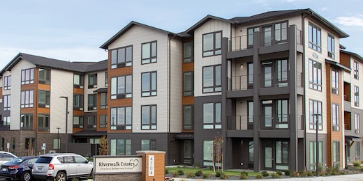 Riverwalk Estates Gracious Retirement Living Hawthorn Senior Independent Living in Kennewick, Washington AI-generated front exterior