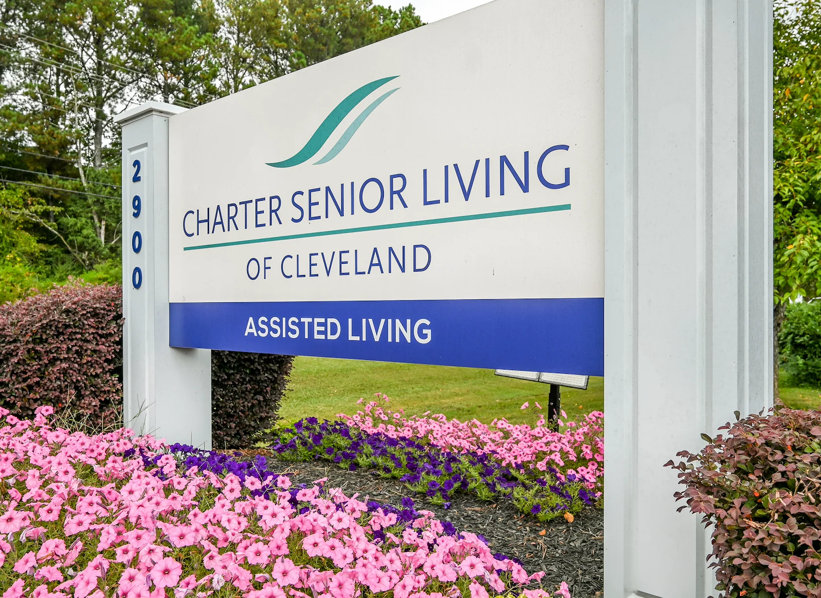 Charter Senior Living of Cleveland exterior community sign