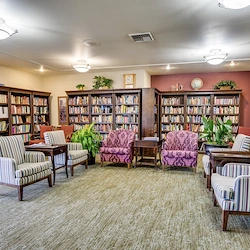 Chateau Bothell Landing in Bothell, WA, sitting area and library