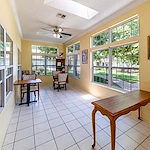 Ashbrook Village senior living community offering independent living, assisted living, and memory care in Duncan, OK, community space with large windows