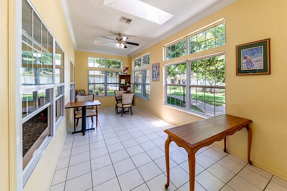 Ashbrook Village senior living community offering independent living, assisted living, and memory care in Duncan, OK, community space with large windows