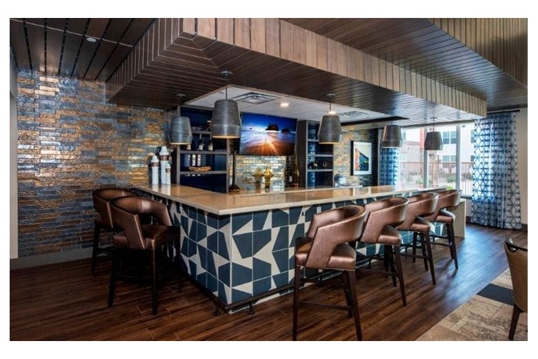Bar/lounge area at Verena at Gilbert Senior Living 