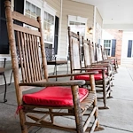 The Commons at Honey Creek Assisted Senior Living in Terre Haute, IN exterior patio seating area