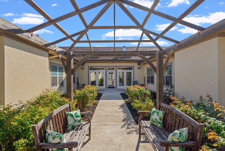 Rear Exterior of The Monarch at Round Rock Assisted Senior Living in TX