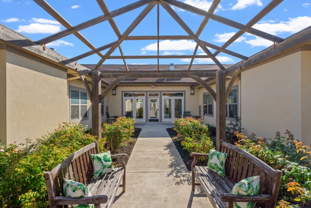 Rear Exterior of The Monarch at Round Rock Assisted Senior Living in TX