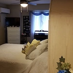 United Manor independent senior living in DeWitt, Iowa apartment bedroom