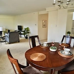 Dining Room, Living Room & Kitchen View