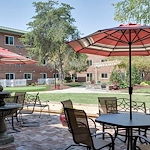 Bartlett Reserve independent living in Durham, NC, outdoor sitting area