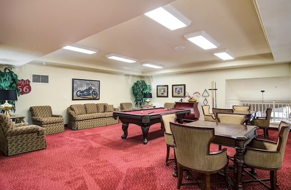 Sanford Estates Gracious Retirement Living Hawthorn Senior Independent Living in Roswell, Georgia game room