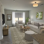 Willow Manor at Cabin Branch senior living community offering independent living and affordable living in Clarksburg, MD, apartment living room