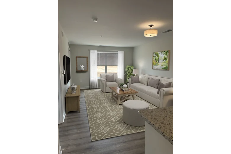 Willow Manor at Cabin Branch senior living community offering independent living and affordable living in Clarksburg, MD, apartment living room