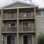 Kidron Bethel Village senior living community and continuing care retirement community (CCRC) offering independent living, assisted living, and respite care in North Newton, KS, apartment balcony