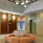 Plymouth Place independent living common area with elevators