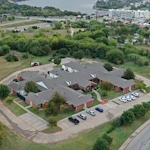 Assisted living and memory care at Bridgewater Memory Care in Granbury, TX, community exterior overview from above