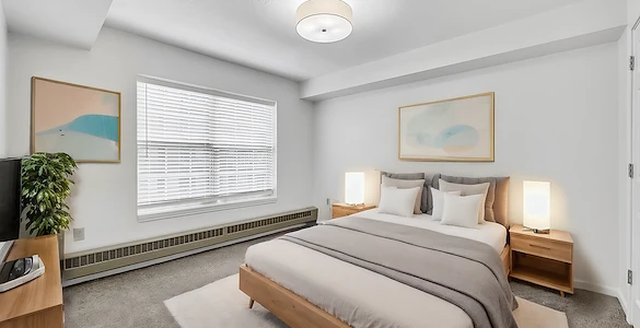 Sage Independence, Independent Living in Des Moines, IA newly renovated apartment furnished bedroom