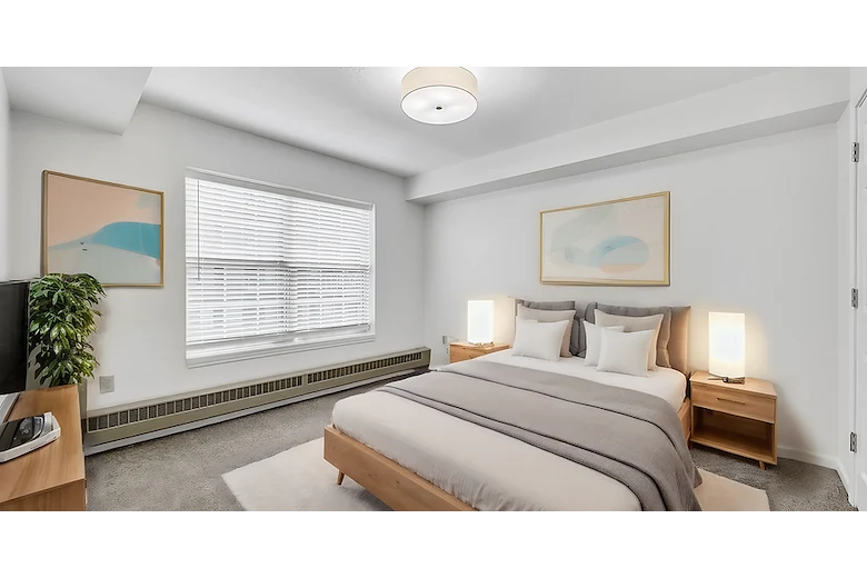 Sage Independence, Independent Living in Des Moines, IA newly renovated apartment furnished bedroom
