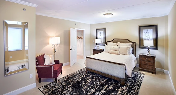 Ascension Living Alexian Village Tennessee Senior Living, independent living, assisted living, memory care, and continuing care retirement community (CCRC) in Signal Mountain, TN, apartment bedroom