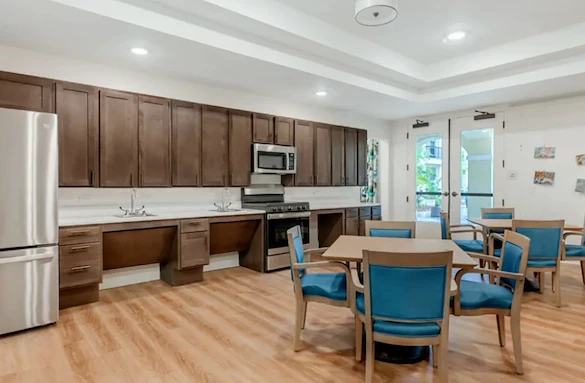 Dining and kitchen area at The Blake at Panama City Beach