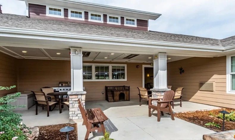 Greenridge Place Senior Assisted Living Memory Care in Westminster, CO front patio