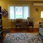 United Manor independent senior living in DeWitt, Iowa apartment living room