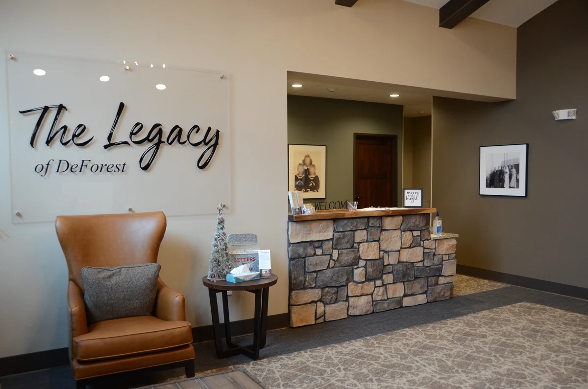 The Legacy of DeForest, WI, front desk