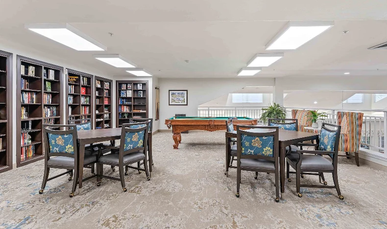 Shads Landing Gracious Retirement Living Hawthorn Senior Independent Living in Charlotte, North Carolina game room