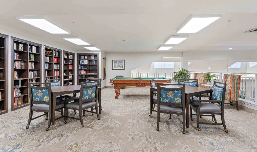 Shads Landing Gracious Retirement Living Hawthorn Senior Independent Living in Charlotte, North Carolina game room