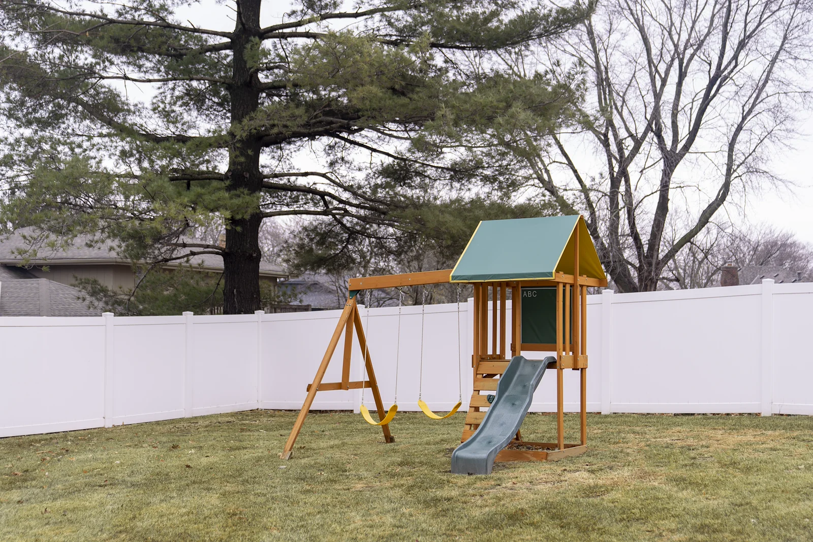 Legato Living Residential Memory Care at Legacy senior living community offering assisted living, memory care, adult day services, and respite care in Omaha, NE, outdoor area featuring a playset