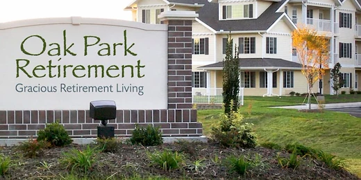 Oak Park Retirement Hawthorn Senior Independent Living in Salisbury, North Carolina front exterior welcome sign