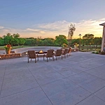 Pioneer Ridge Gracious Retirement Living Hawthorn Senior Independent Living in McKinney, Texas rear exterior firepit view