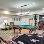 The Carriage House Gracious Retirement Living Hawthorn Senior Independent Living in Oxford, Florida billiards pool table