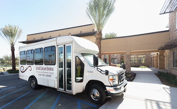 Scholl Canyon Estates Gracious Retirement Living Hawthorn Senior Independent Living in Glendale, California transportation bus