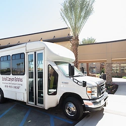 Scholl Canyon Estates Gracious Retirement Living Hawthorn Senior Independent Living in Glendale, California transportation bus