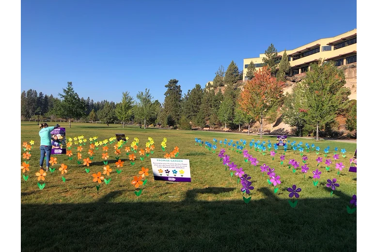 Participants in the WALK with the Alzheimer's Association only block away from our community in the Old Mill district.