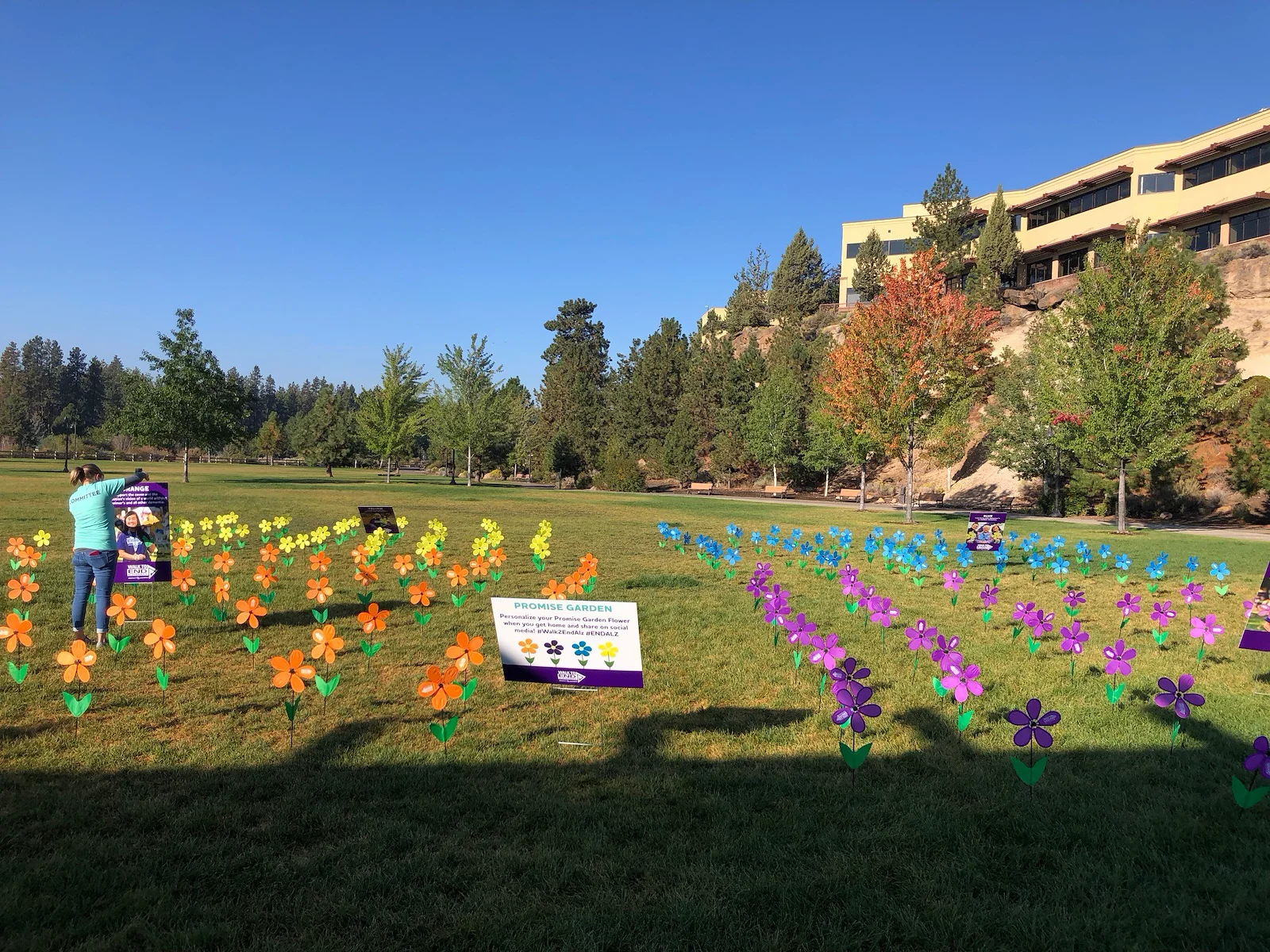 Participants in the WALK with the Alzheimer's Association only block away from our community in the Old Mill district.