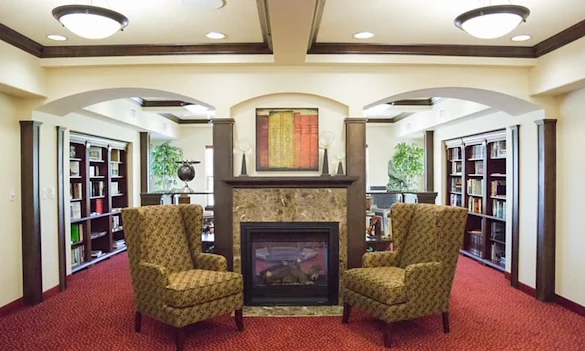 The Oaks Gracious Retirement Living Hawthorn Senior Independent Living in Georgetown, Texas fireplace