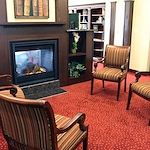 Williams Place Gracious Retirement Living Hawthorn Senior Independent Living in Davidson, North Carolina fireplace