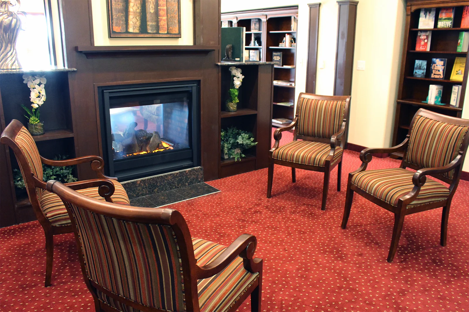 Williams Place Gracious Retirement Living Hawthorn Senior Independent Living in Davidson, North Carolina fireplace