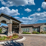 Aspens at Fort Collins Senior Living, senior living community offering assisted living, memory care, and respite care in Fort Collins, CO, front entrance
