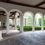 Franklin Park at Sonterra rear patio with greenery