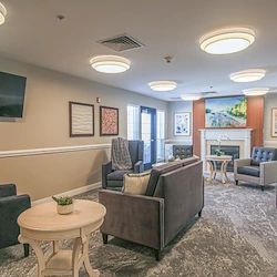 Charter Senior Living of Annapolis sitting area with fire place