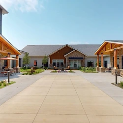 CopperWood at Prairie Trail senior living community offering assisted living and memory care in Ankeny, IA, exterior