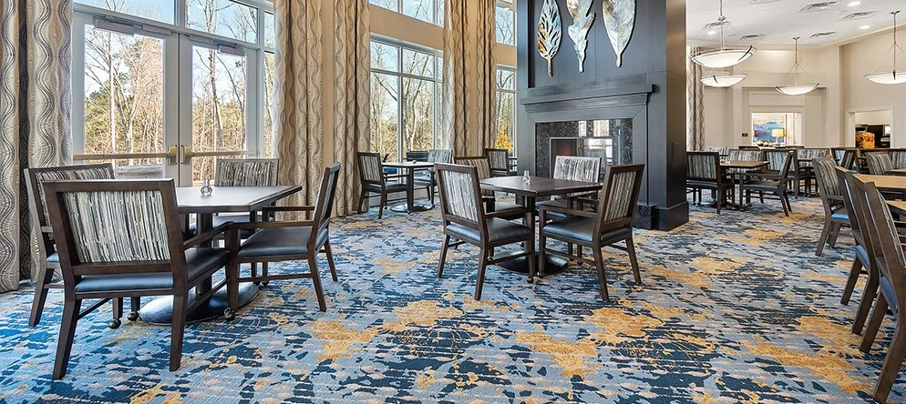 Westhill Newnan Crossing senior living community offering assisted living and memory care in Newnan, GA, dining room area