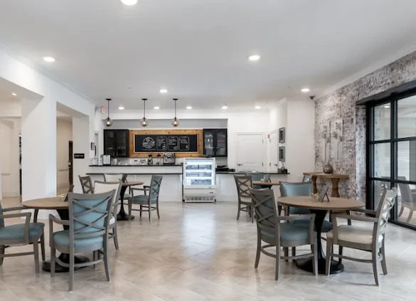 The Blake at Charlottesville dining room and bar area