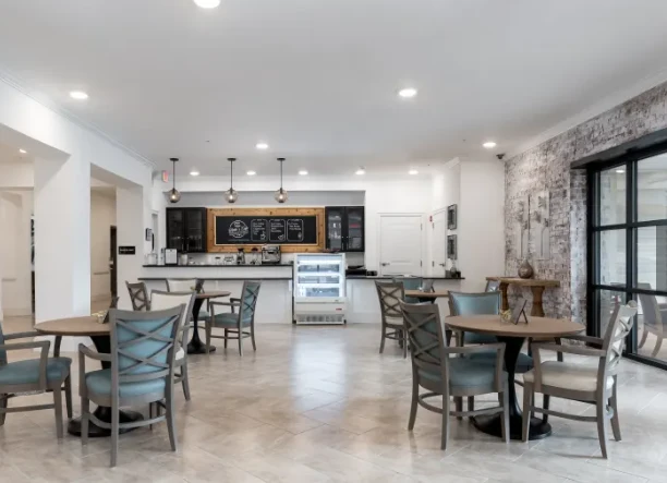 The Blake at Charlottesville dining room and bar area