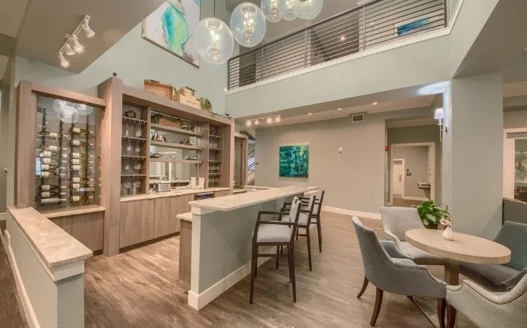 Bar/lounge area at Verena at Leander Senior Living