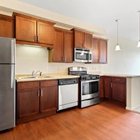Kitchen at the apartments of the Waters of Highland Park