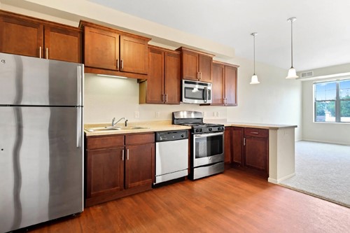 Kitchen at the apartments of the Waters of Highland Park