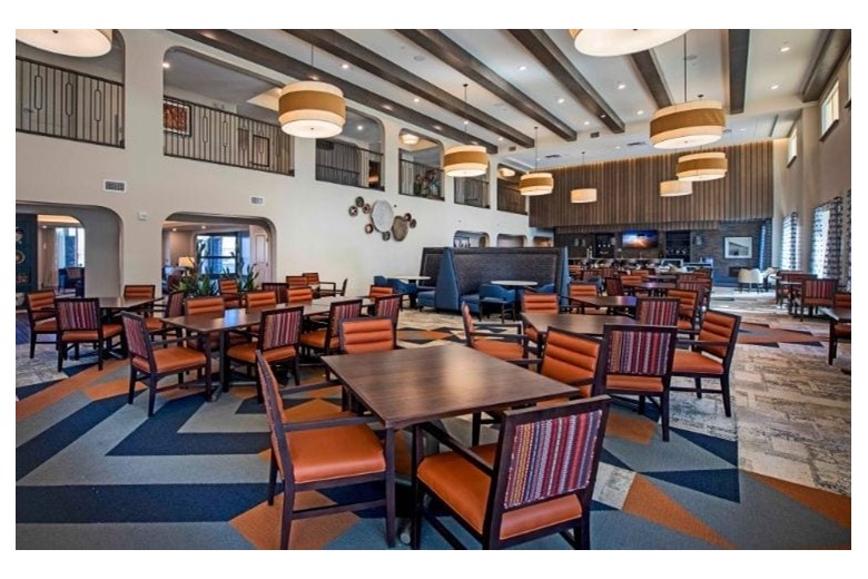 Dining/lounge area at Verena at Gilbert Senior Living 