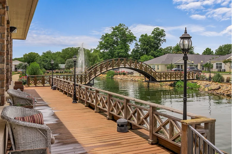 Montclair Park Assisted and Independent Senior Living in Shreveport, LA bridge over water